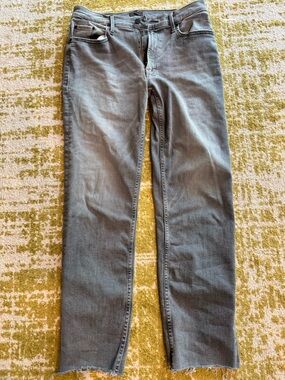 MOTHER Mid Rise Rider Skimp Jeans - Light Gray